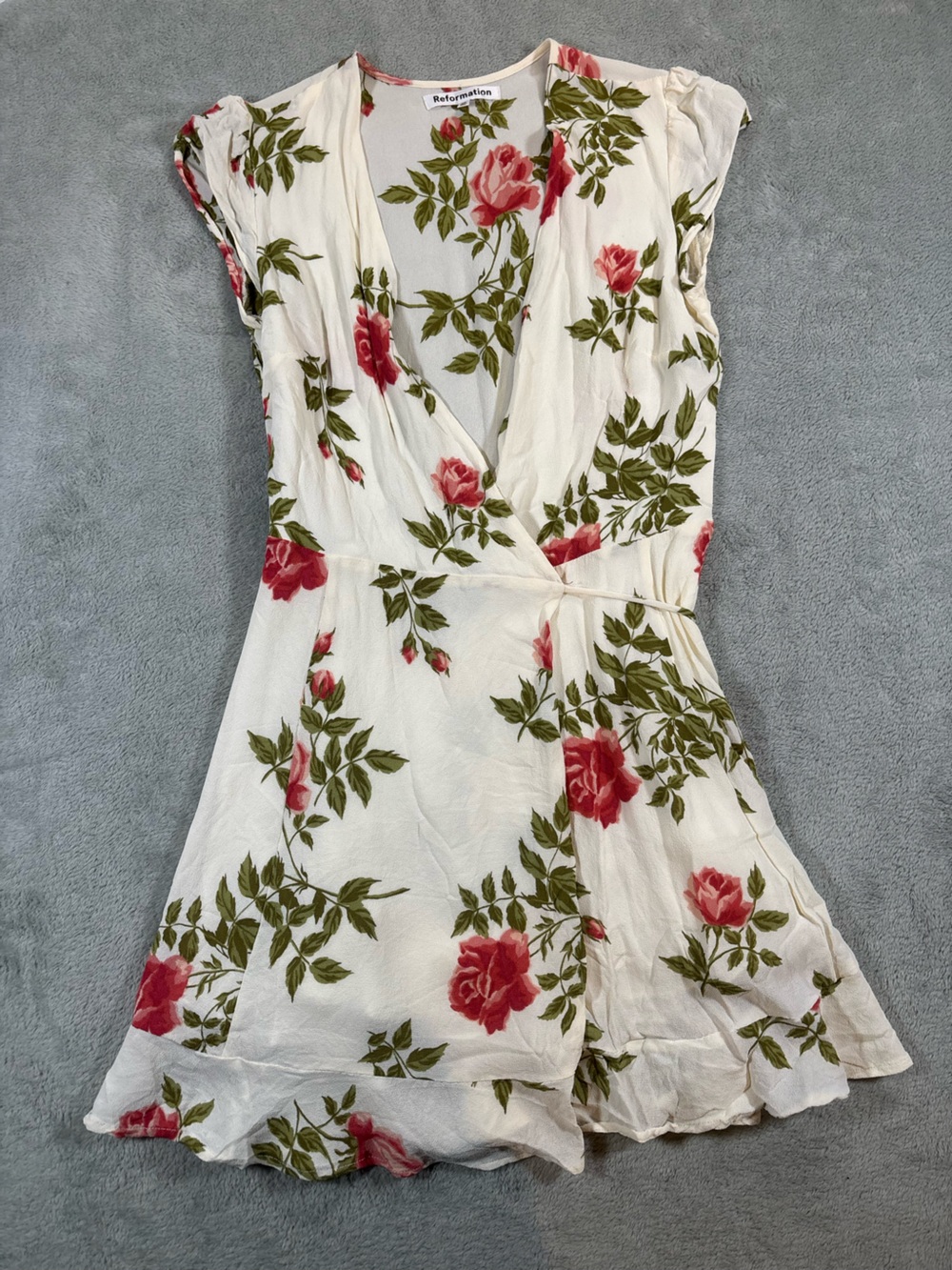 Reformation Radley Floral Mini Wrap Dress Jolie Print - XS